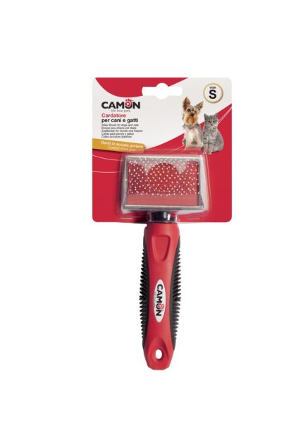 Slicker brush with stainless steel plastic coated pins