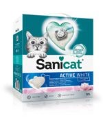 Sanicat Active White – Lotus Flower Clumping Cat Litter with Active Oxygen – 10L